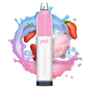 Pod Mesh 5500 Synthetic - Disposable Vape Device - Strawberry Cotton Clouds - Single / 50mg