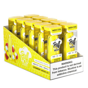 Puff Air Mesh - Disposable Vape Device - Strawberry Mango ICE - 10 Pack / 50mg