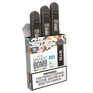 STIG - Ultra Portable and Disposable Vape Device - Mango Bomb ICED (3 Pack) - 1.2ml / 60mg