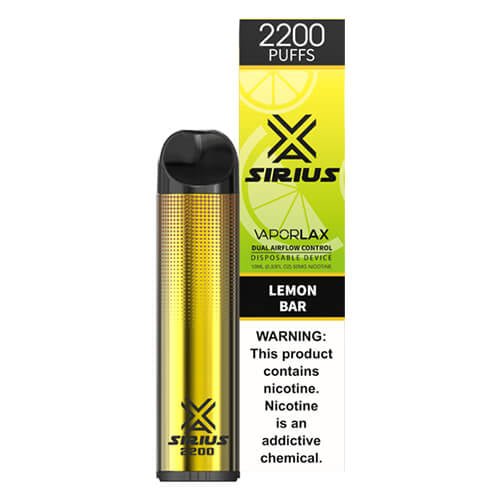 Sirius by VaporLAX - Disposable Vape Device - Lemon Bar - Single / 50mg