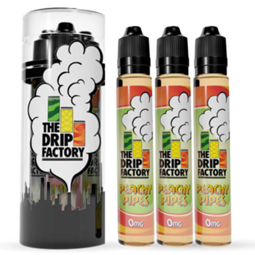 The Drip Factory E-Liquid - Peachy Pipes - 90ml (3 x 30ml) / 0mg