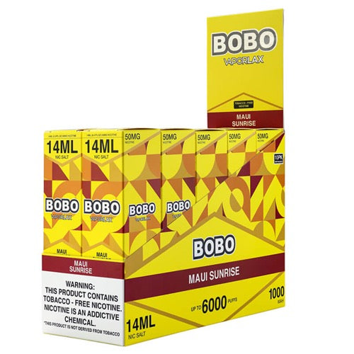 VaporLax BOBO - Disposable Vape Device - Maui Sunrise - 10 Pack (140ml) / 50mg
