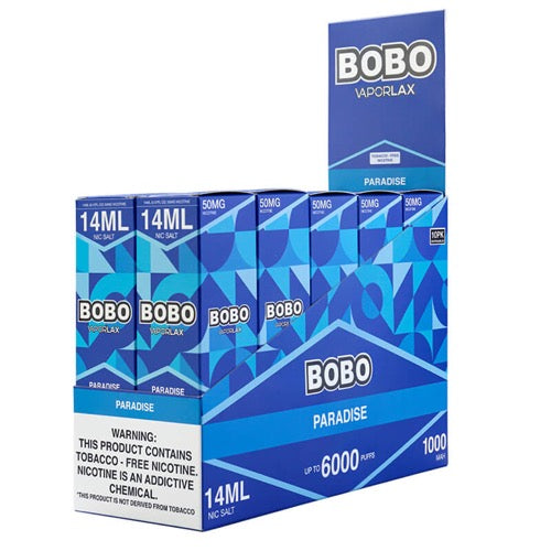 VaporLax BOBO - Disposable Vape Device - Paradise - 10 Pack (140ml) / 50mg