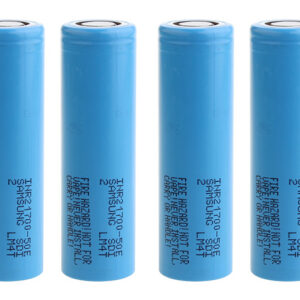 INR 21700-50E 3.7V 5000mAh Rechargeable Battery (4-Pack)