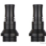 Stainless Steel + Acrylic Hybrid 810 Drip Tip (Black 2-Pack)