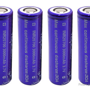 Vapcell 20700 3.7V 3000mAh Rechargeable Li-ion Battery (4-Pack)