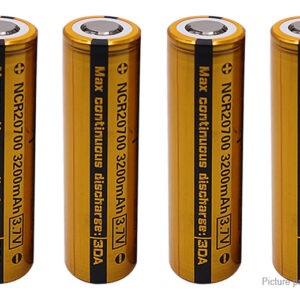Vapcell NCR 20700 3.7V 3200mAh Rechargeable Li-ion Battery (4-Pack)