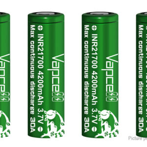Vapcell INR 21700 3.7V 4200mAh Rechargeable Li-ion Battery (4-Pack)