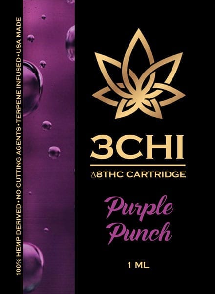 3Chi Delta 8 THC Vape Cartridge - Purple Punch 1ml 1 mL