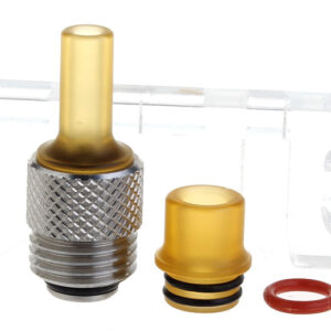 Across Intan Grip Styled SS Base + PC MTL / DL Mouthpiece Drip Tip Kit (Silver + Yellow)