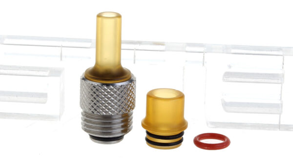 Across Intan Grip Styled SS Base + PC MTL / DL Mouthpiece Drip Tip Kit (Silver + Yellow)