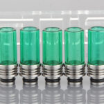 Glass + Stainless Steel Hybrid 510 Drip Tip (5-Pack)