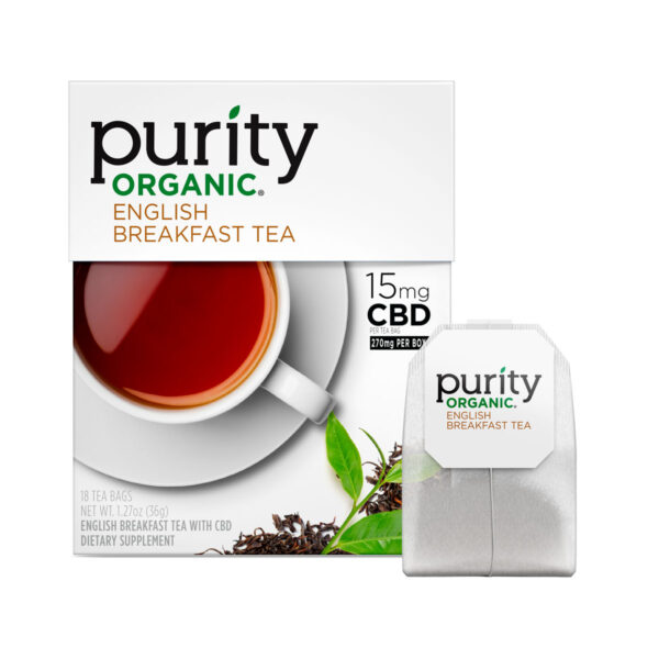 Purity Organic CBD Tea - English Breakfast 15mg 18 Count