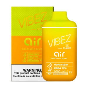 Vibez Air 6K - Disposable Vape Device - Honeydew Boba Tea - Single, 11ml
