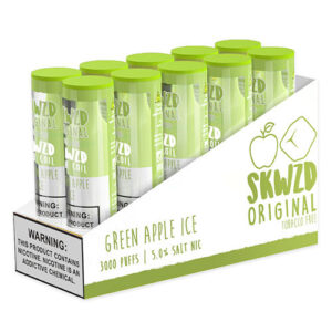 SKWZD - Non-Tobacco Nicotine Disposable Vape Device - Green Apple Ice - 10 Pack (80ml) / 50mg
