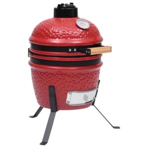2in1 Kamado Barbecue Grill Smoker Ceramic 56 cm Red