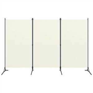 3Panel Room Divider Cream White 260x180 cm