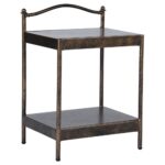 47 x 37 x 66cm Square Twolayer Coffee Table Display Stand Bronze