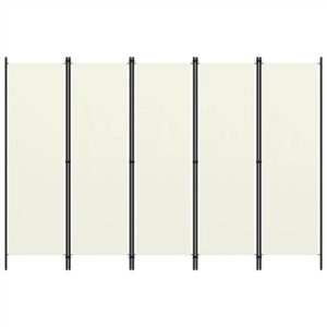 5Panel Room Divider Cream White 250x180 cm