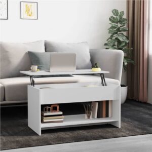 809647 Coffee Table White 102x50x525 cm Engineered Wood