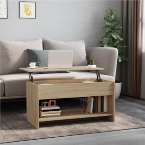 809650 Coffee Table Sonoma Oak 102x50x525 cm Engineered Wood