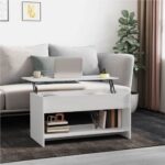 809653 Coffee Table High Gloss White 102x50x525 cm Engineered Wood