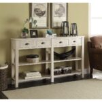 ACME Galileo 60 Wooden Console Table with 4 Storage Drawers Cream