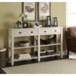 ACME Galileo 72 Wooden Console Table with 4 Storage Drawers Cream