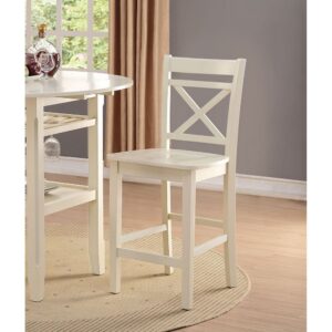 ACME Tartys Counter Height Dining Chair Set of 2 Cream