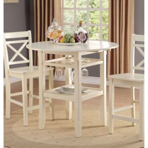ACME Tartys Counter Height Dining Table with Wooden Tabletop Cream
