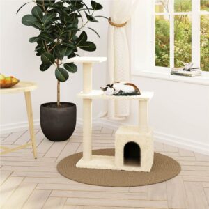 Cat Tree with Sisal Scratching Posts Cream 70 cm