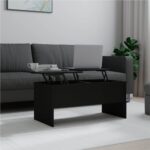 Coffee Table Black 102x505x465 cm Engineered Wood