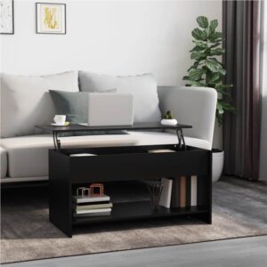 Coffee Table Black 102x50x525 cm Engineered Wood