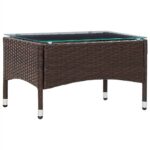 Coffee Table Brown 60x40x36 cm Poly Rattan