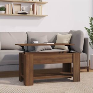 Coffee Table Brown Oak 101x49x52 cm Engineered Wood