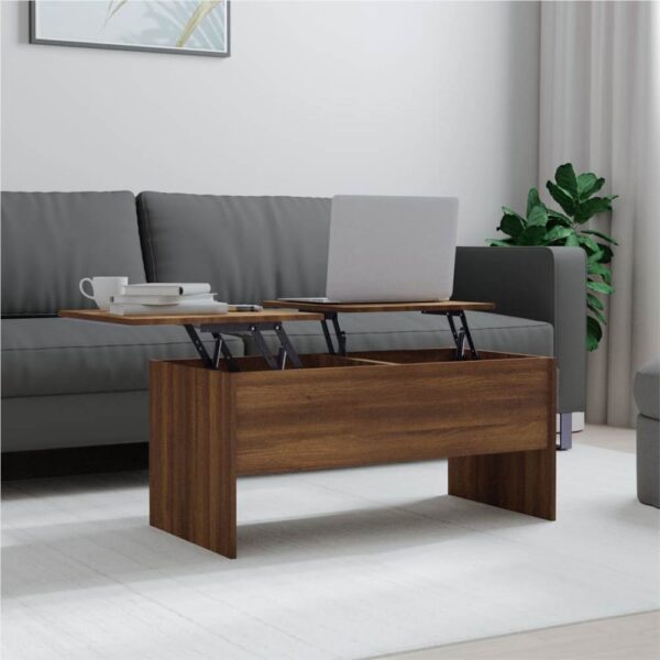 Coffee Table Brown Oak 102x505x465 cm Engineered Wood