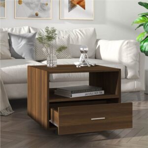 Coffee Table Brown Oak 55x55x40cm Engineered Wood