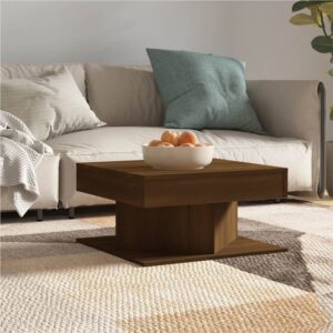 Coffee Table Brown Oak 57x57x30 cm Engineered Wood