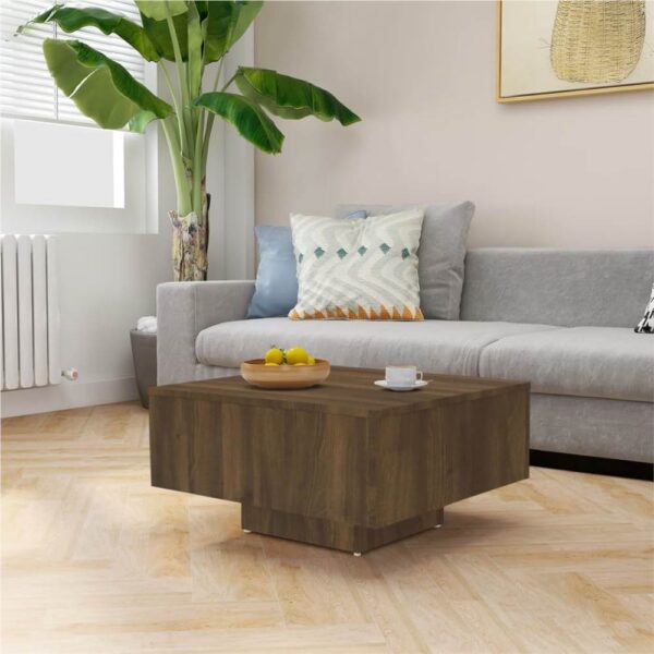 Coffee Table Brown Oak 60x60x315 cm Engineered Wood