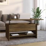 Coffee Table Brown Oak 80x50x40 cm Engineered Wood