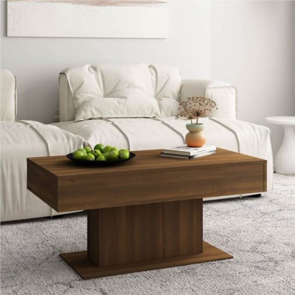 Coffee Table Brown Oak 96x50x45 cm Engineered Wood