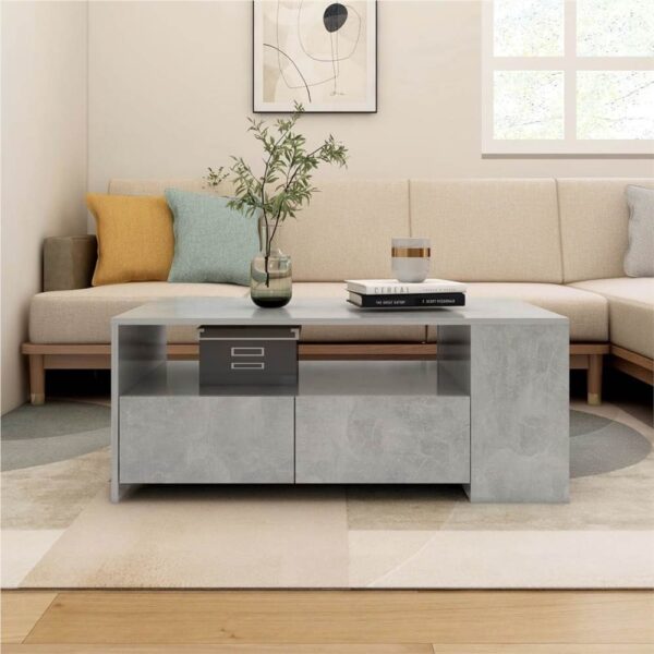 Coffee Table Concrete Grey 102x55x42 cm Engineered Wood