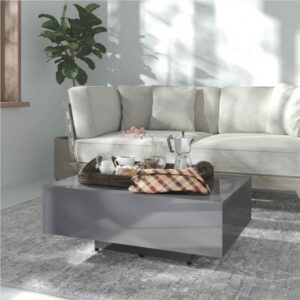 Coffee Table High Gloss Grey 85x55x31 cm Chipboard