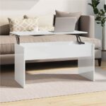 Coffee Table High Gloss White 102x505x525 cm Engineered Wood