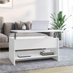 Coffee Table High Gloss White 80x50x40 cm Engineered Wood