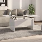 Coffee Table High Gloss White 80x50x425 cm Engineered Wood