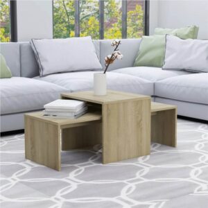 Coffee Table Set Sonoma Oak 100x48x40 cm Chipboard