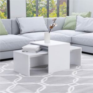 Coffee Table Set White 100x48x40 cm Chipboard