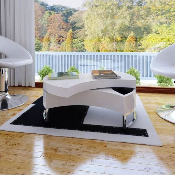 Coffee Table Shapeadjustable High Gloss White