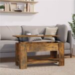 Coffee Table Smoked Oak 101x49x52 cm Engineered Wood